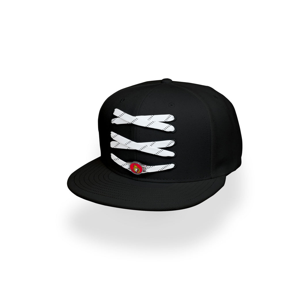 Ottawa Custom Black Hockey Lacer Snapback Set