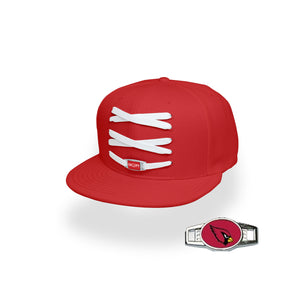 Arizona Custom Red Football Lacer Snapback Set