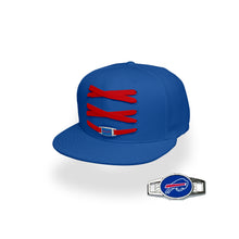 Load image into Gallery viewer, Buffalo Custom Royal Football Lacer Snapback Set