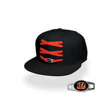 Load image into Gallery viewer, Cincinnati Custom Black Football Lacer Snapback Set