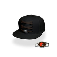 Load image into Gallery viewer, Cleveland Custom Black Football Lacer Snapback Set