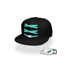Load image into Gallery viewer, Miami Custom Black Football Lacer Snapback Set