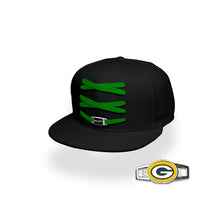 Load image into Gallery viewer, Green Bay Custom Black Football Lacer Snapback Set
