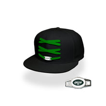 Load image into Gallery viewer, New York Custom Black Football Lacer Snapback Set