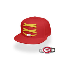 Load image into Gallery viewer, Kansas City Custom Red Football Lacer Snapback Set
