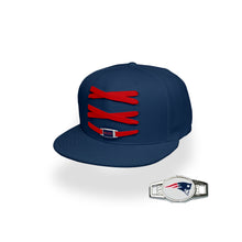 Load image into Gallery viewer, New England Custom Navy Football Lacer Snapback Set