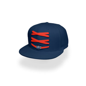 Edmonton Custom Navy Hockey Lacer Snapback Set